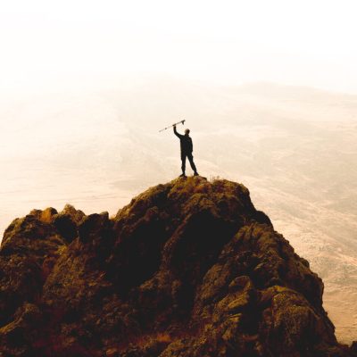 Hiker on the top of the hill